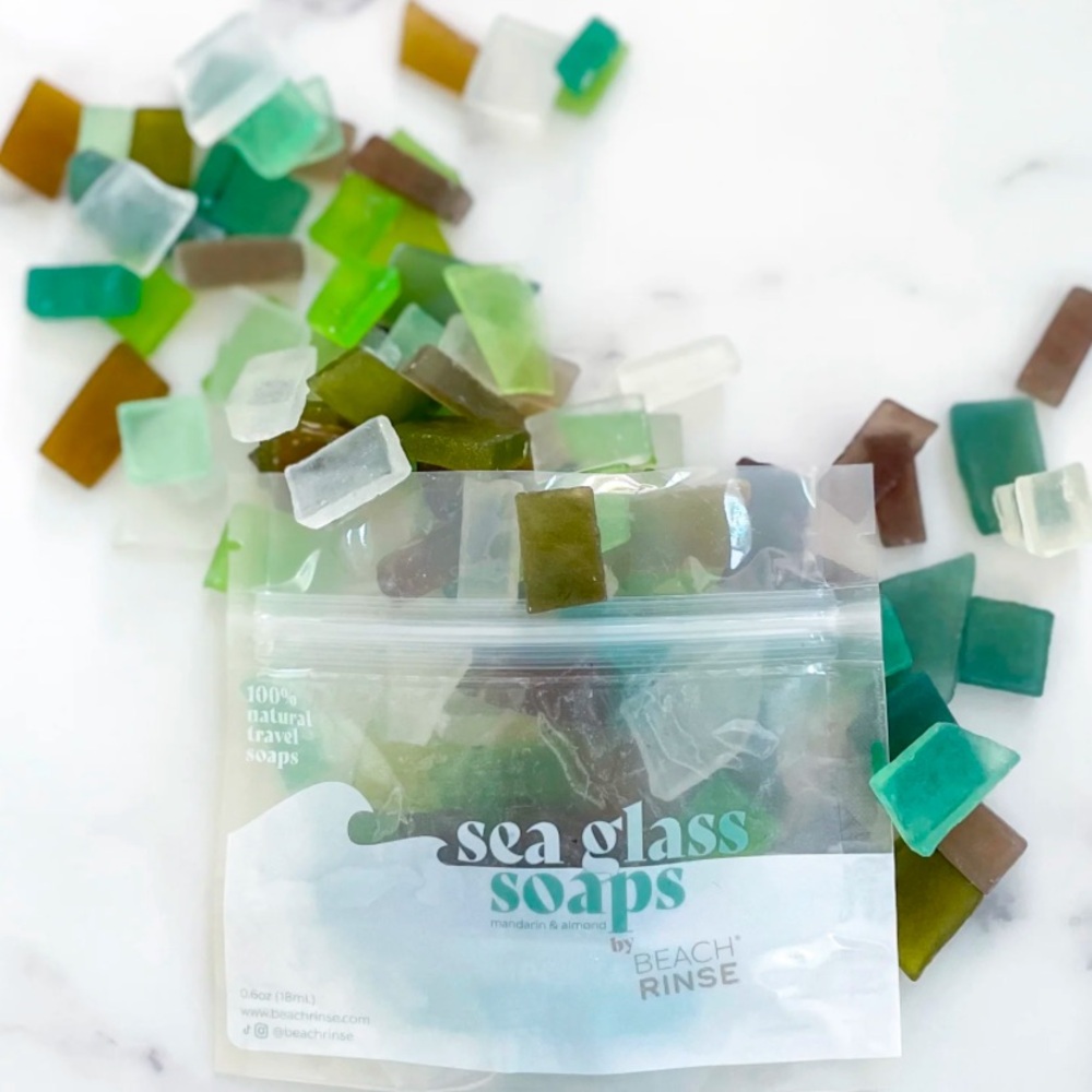 Beach Rinse Sea Glass Soap Travel Pouch